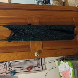 Kourt Formal Sequin Lace-Up Midi Dress